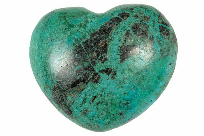 Polished Malachite & Chrysocolla Heart - Peru #250294